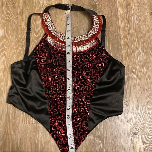 Revolution glamorous Tenth House 2 piece dance costume red TH19215 adult SA - Picture 3 of 13